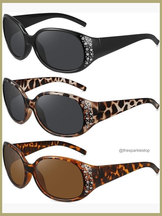 Retro Polarized Sunglasses Rhinestone Cateye Classic UV Protection Driving main image 5